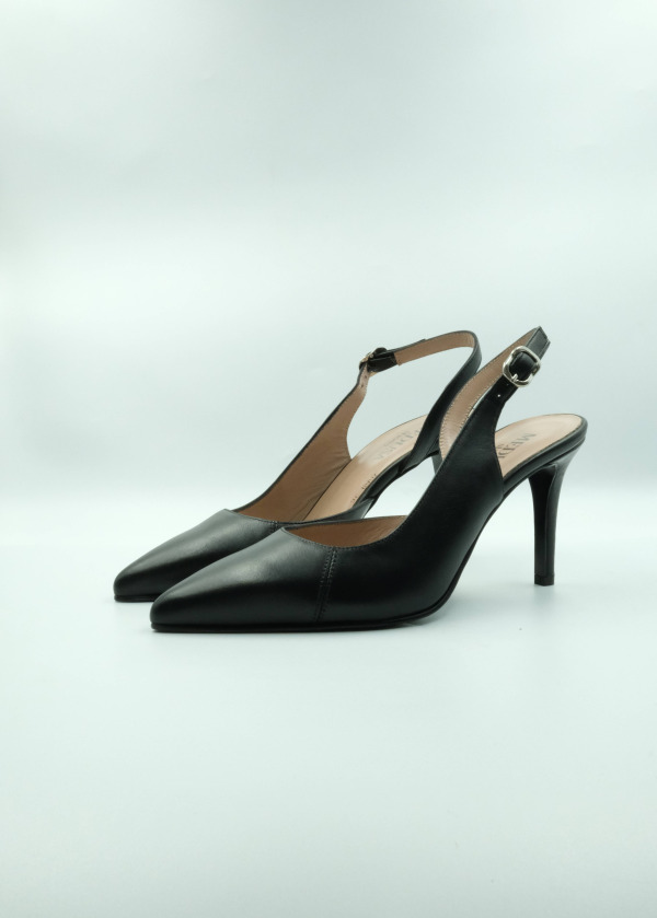 Deri Siyah Stiletto