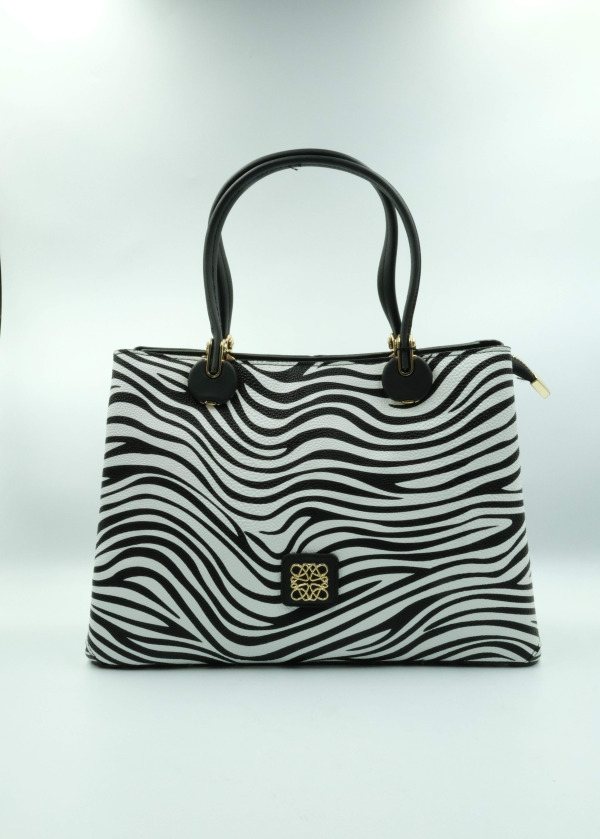  Gold Detaylı Zebra Çanta	